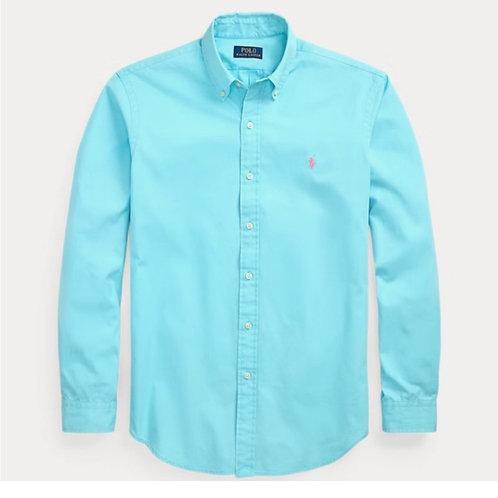 {polo ralph lauren} blue featherweight dress shirt
